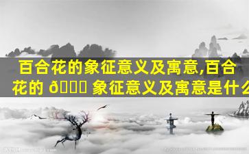 百合花的象征意义及寓意,百合花的 🍀 象征意义及寓意是什么